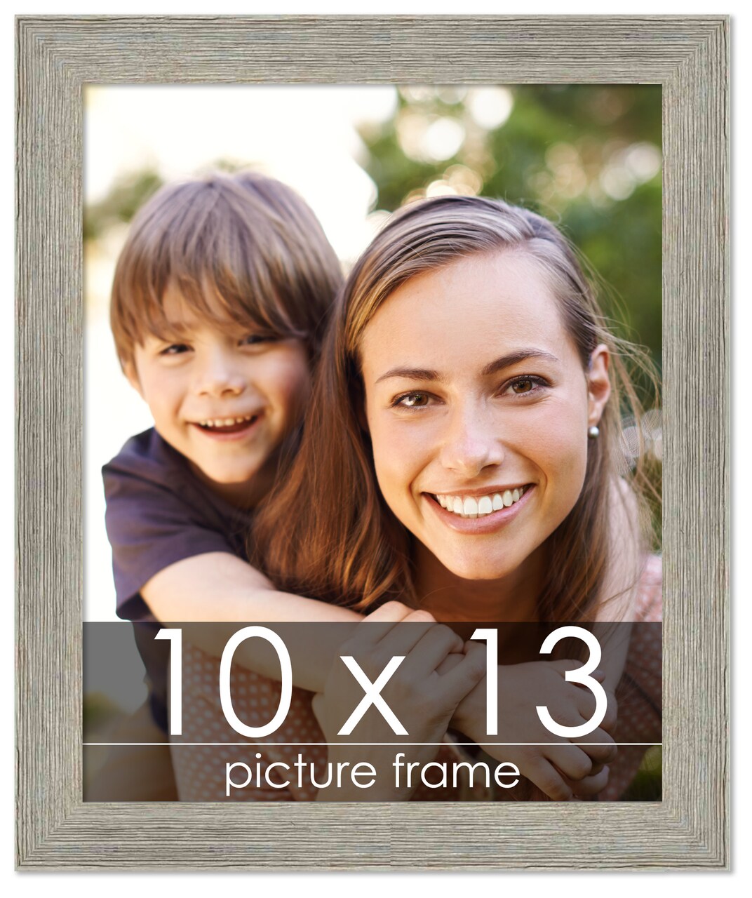 10x13 Wide Barnwood Picture Frame with UV-Resistant Acrylic & Acid Free Backing, Available in 6 Paint Finishes - Grey, Brown, White, and Black